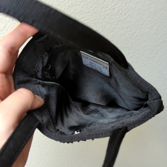 Liz Claiborne Y2K Vintage Lightweight Dainty Beaded Mini Square Handbag Black - Picture 6 of 11